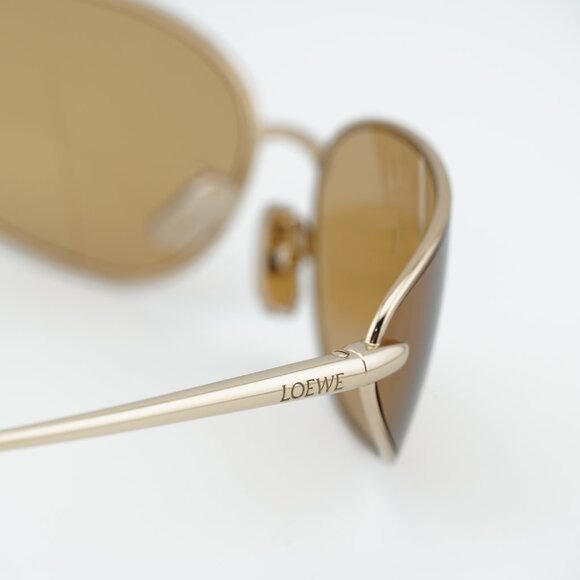 Loewe LW40164U 32E Sunglasses Shiny Gold Oval Frame, Brown Lenses main image 5